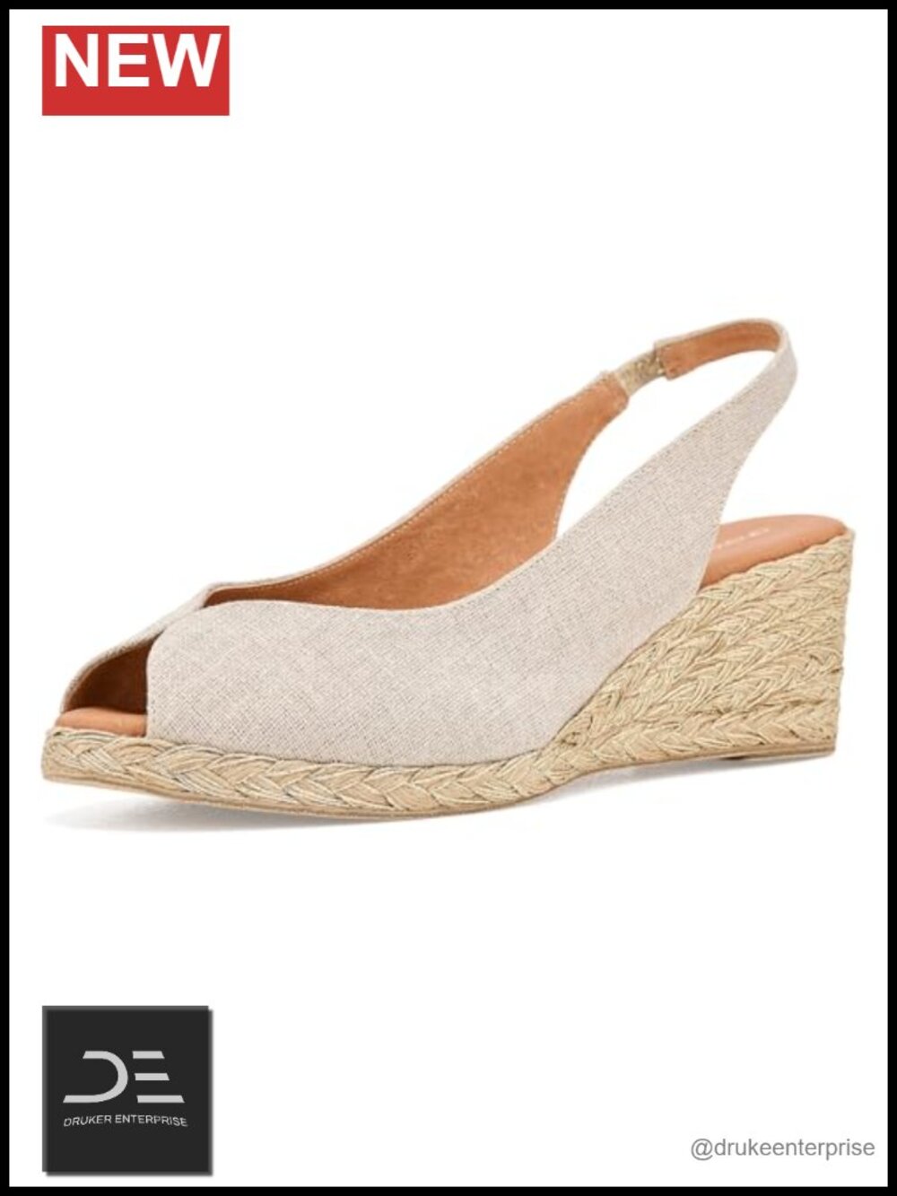 Women's Espadrille Wedge Sandals Peep Toe Slingback Leather Handmade Spain